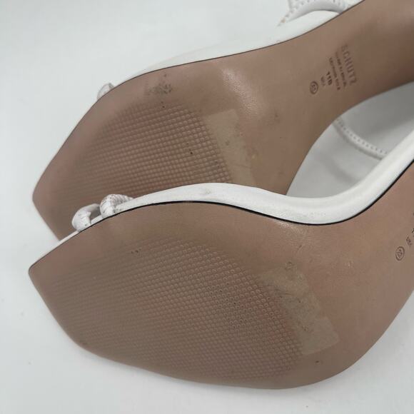 SCHUTZ Gaiah Heels Size 11 White Strappy High Heel Bungee Cord Stretch Stiletto - Picture 10 of 12